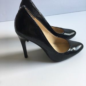 Calvin Klein Black Snake Skin Heels